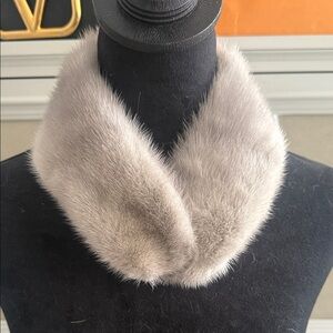 Real mink fur collar clip on